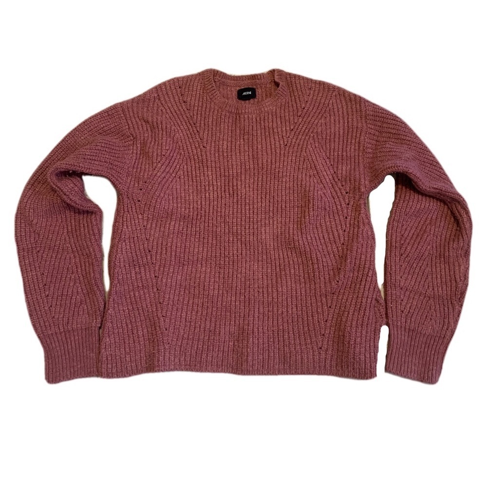 💜 Ardene Mauve Ribbed Knit Crewneck Sweater Size Large
